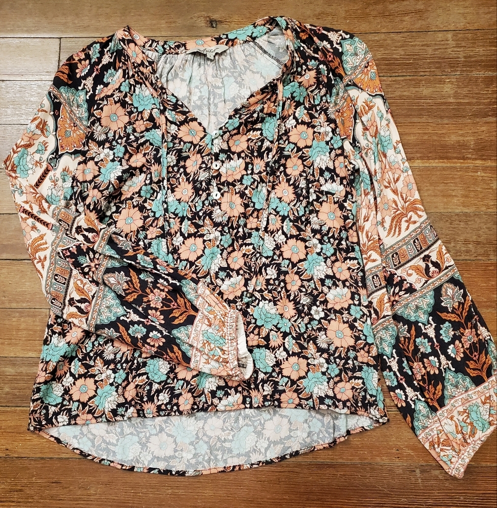 Arnhem rare long-sleeve black floral blouse
